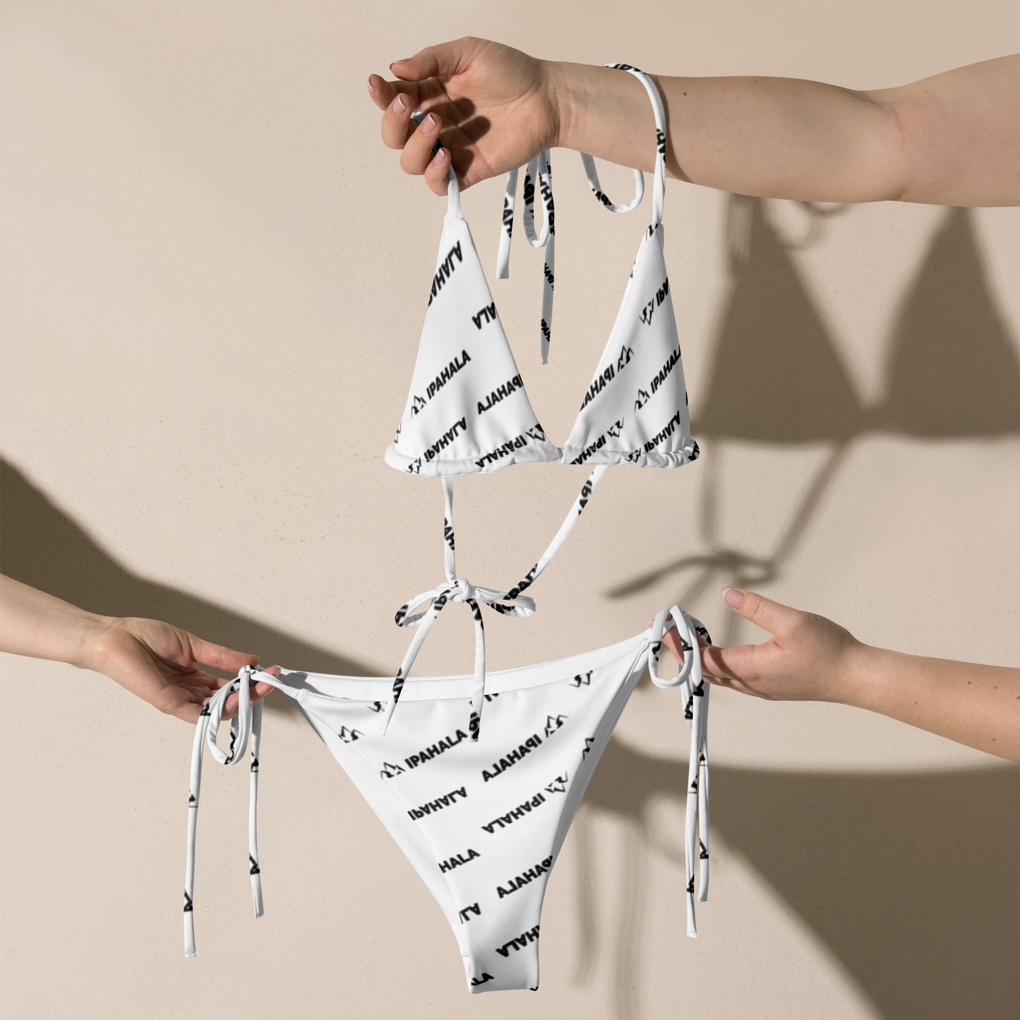 All-over print recycled string bikini